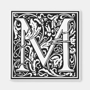 Dekorativt brev initialt "M", Magnet