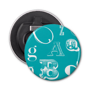 Dekorativt Brev på blå bakgrund Flasköppnare