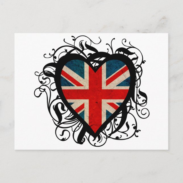 Dekorativt British Heart Vykort (Framsida)