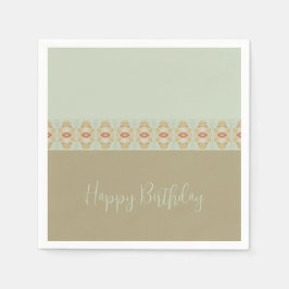 Dekorativt drabbad kalk och brun Mönster Pappersservett