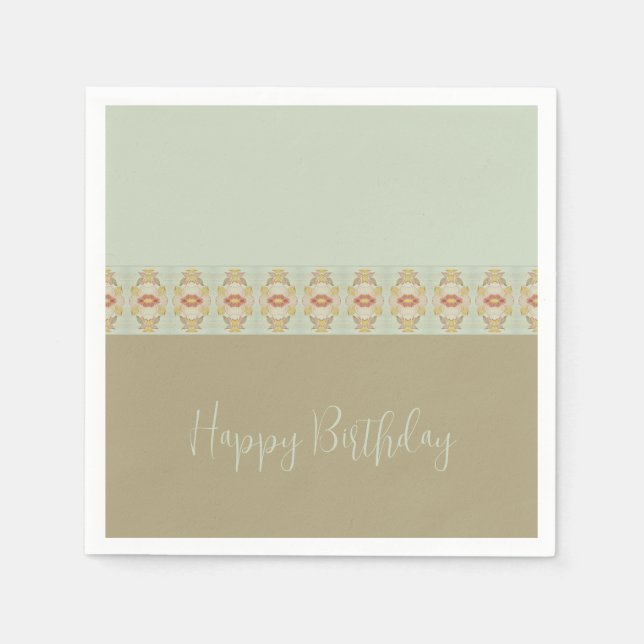 Dekorativt drabbad kalk och brun Mönster Pappersservett (Framsidan)