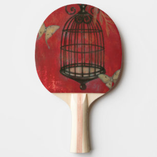Dekorativt fåglar med fjärilar pingisracket