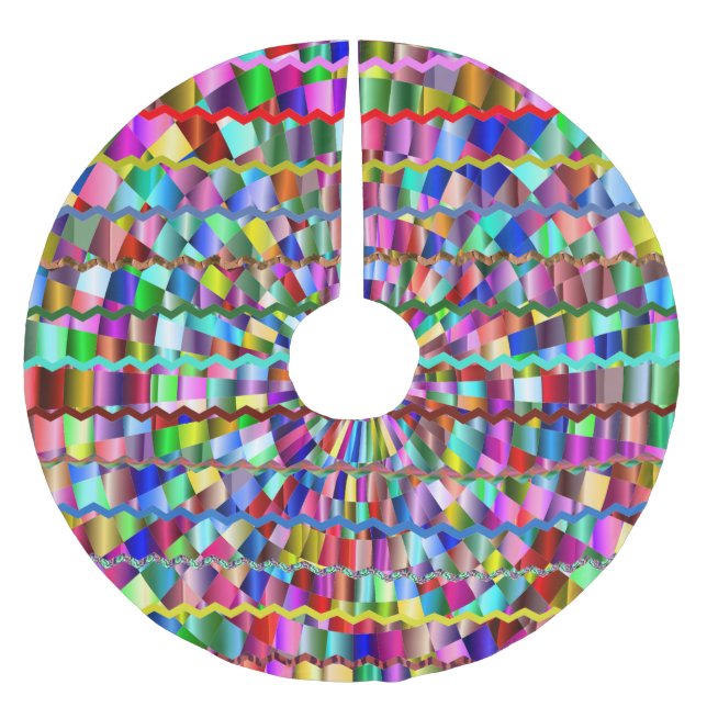 Dekorativt Färg Julgransmatta Borstad Polyester (Framsidan)