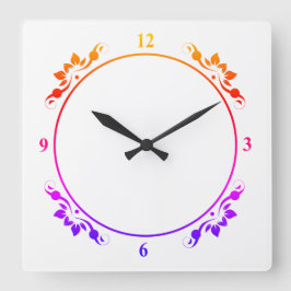 Dekorativt flerfärgat och vitt Ansikte-klocka Fyrkantig Klocka