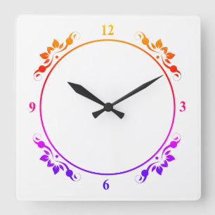 Dekorativt flerfärgat och vitt Ansikte-klocka Fyrkantig Klocka