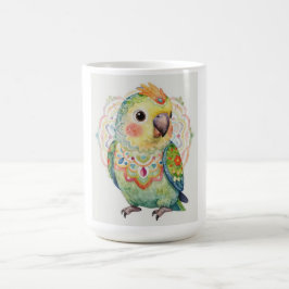 Dekorativt folkloristisk papegojillustration kaffemugg