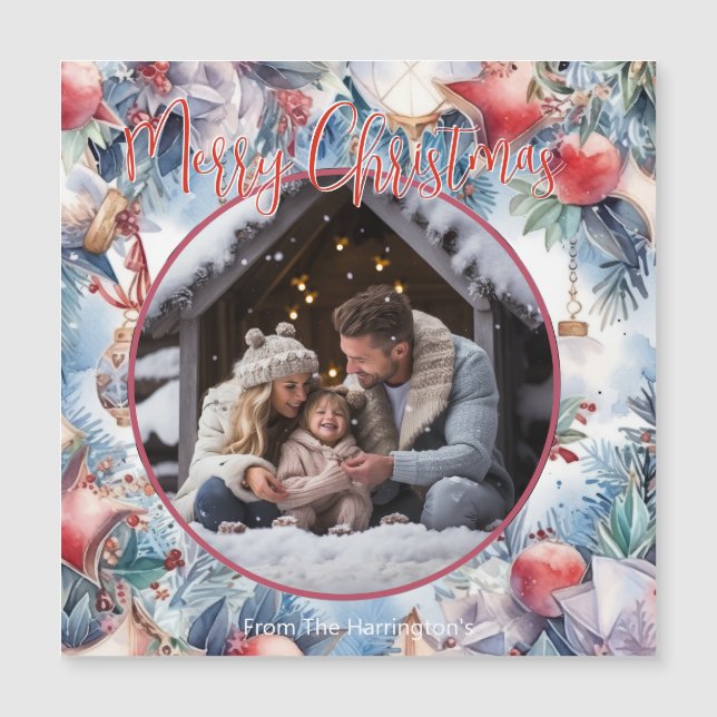 Dekorativt foto för god jul vattenfärg (Framsida)
