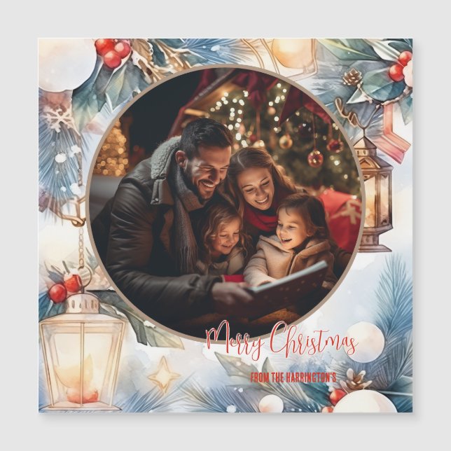 Dekorativt foto för god jul vattenfärg (Framsida)