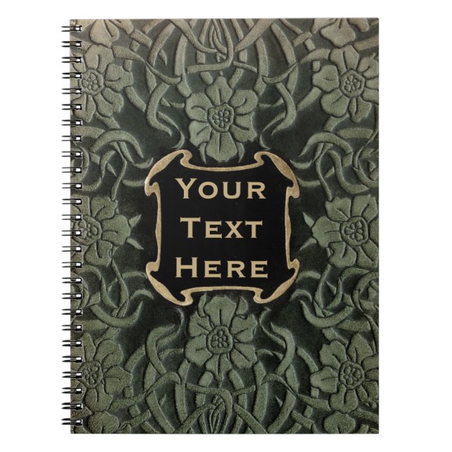 Dekorativt gammalt bokomslag: Retro blom- design Anteckningsbok (Framsidan)