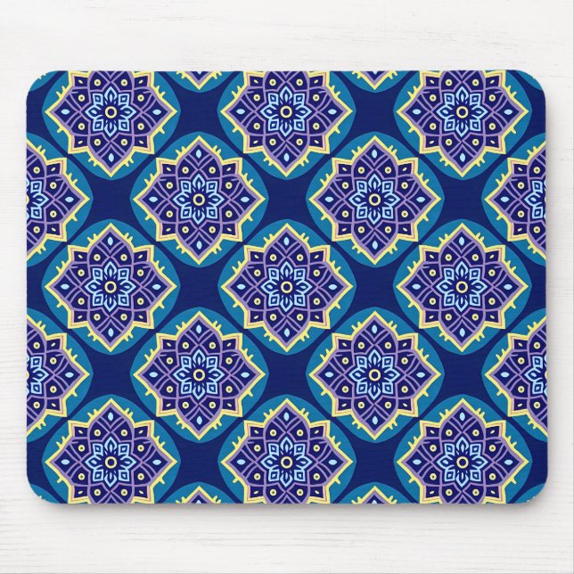 Dekorativt geometriskt Blommönster Musmatta (Framsidan)