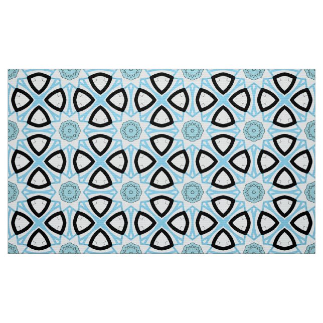 Dekorativt geometriskt mönster med svarta triangla tyg (Fat Quarter)