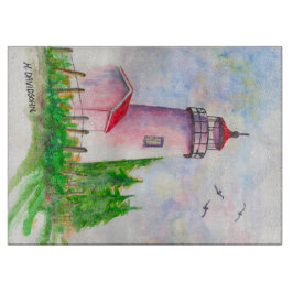 Dekorativt glasskärande inredningsduk - fyr