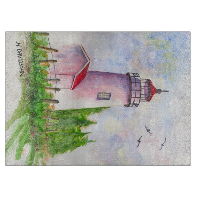 Dekorativt glasskärande inredningsduk - fyr (Framsidan)