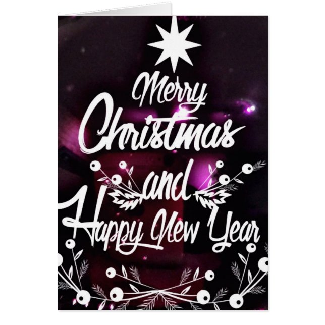 Dekorativt God jul Lycklig Helgdag Hälsningskort (Framsidan)