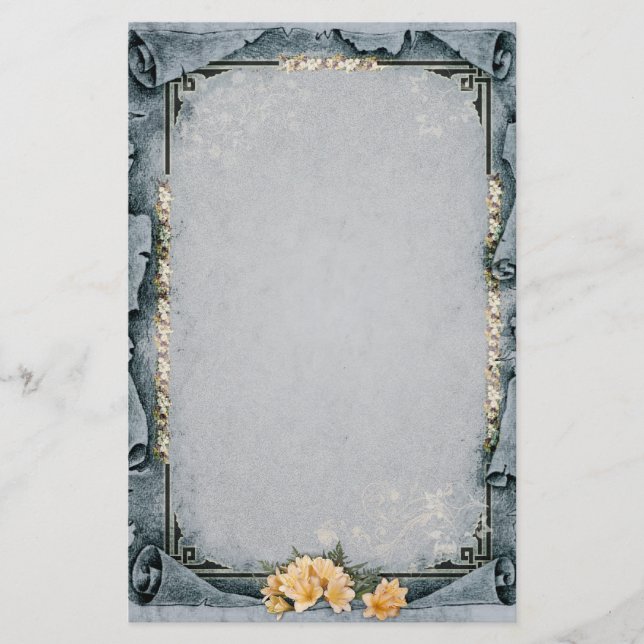 Dekorativt Grått Brevpapper (Framsida)