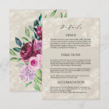 Dekorativt Grått, Vin och rosa ros Bröllop