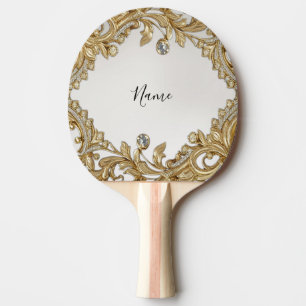 Dekorativt Guld Ping Pong Paddle Pingisracket