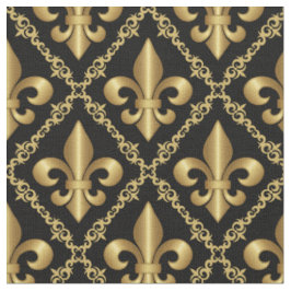 Dekorativt gyllene Fleur-de-Lis-mönster Tyg
