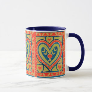 Dekorativt "Heart" Ringer-kaffe Mugg