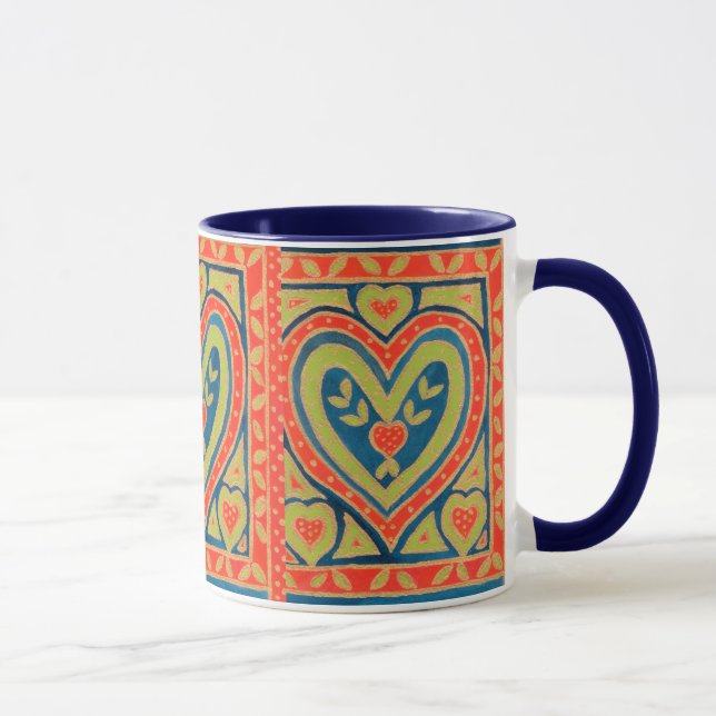 Dekorativt "Heart" Ringer-kaffe Mugg (Höger)