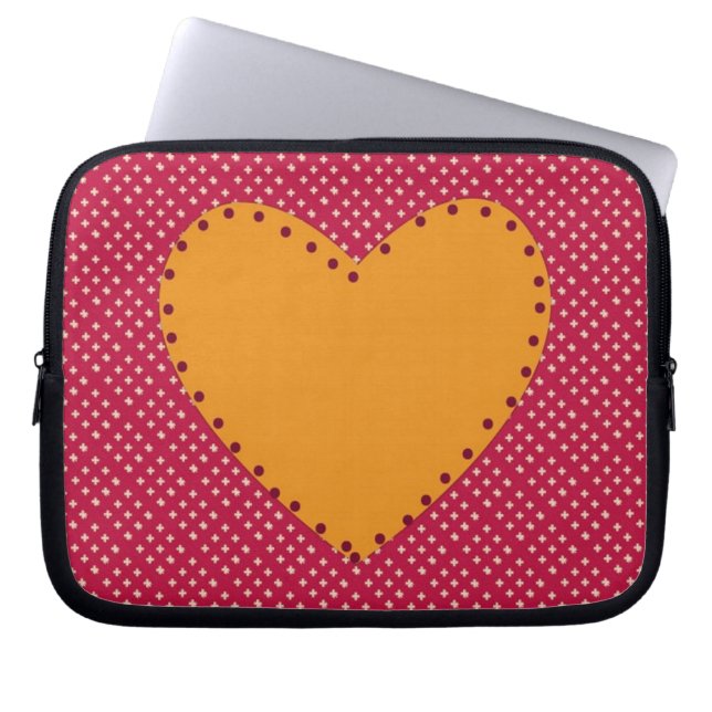 Dekorativt hjärta laptop sleeve (Framsidan)