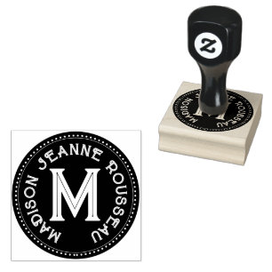 Dekorativt initialnamnsmonogram stämpel