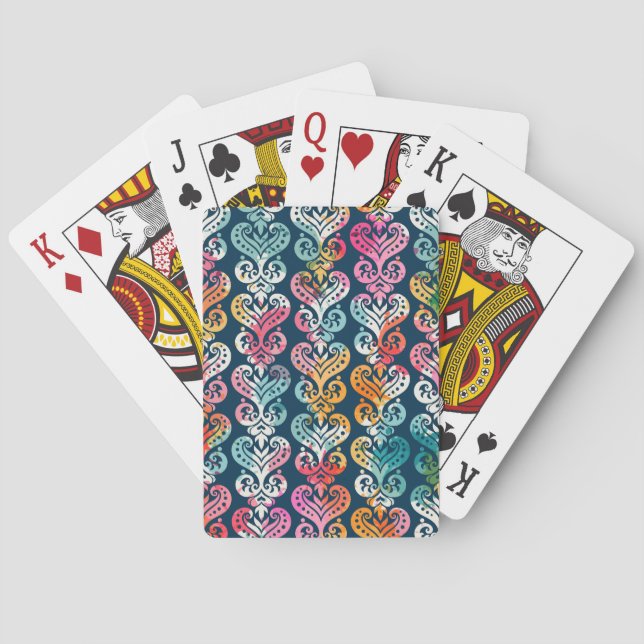 Dekorativt inslag, mångsidig mönster-design. casinokort (Baksidan)
