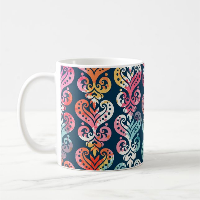 Dekorativt inslag, mångsidig mönster-design. kaffemugg (Vänster)