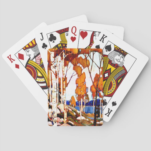 Dekorativt landskap av Tom Thomson Casinokort (Baksidan)