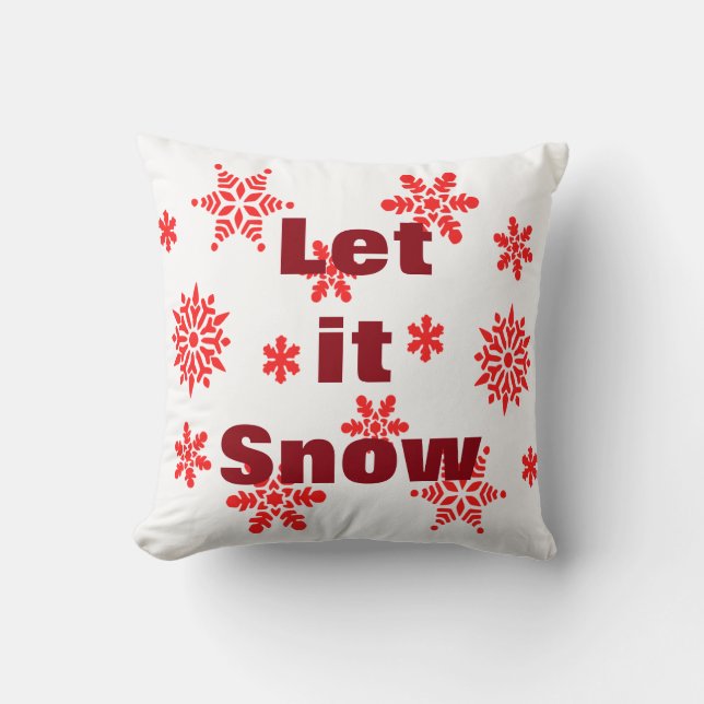 Dekorativt låt det snöa Crystal Snowflakejul Kudde (Framsida)