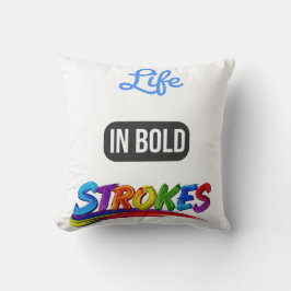 Dekorativt "Livet i feta streck" inspirerande Kudde