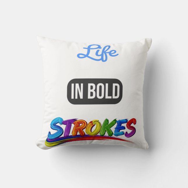 Dekorativt "Livet i feta streck" inspirerande Kudde (Framsida)
