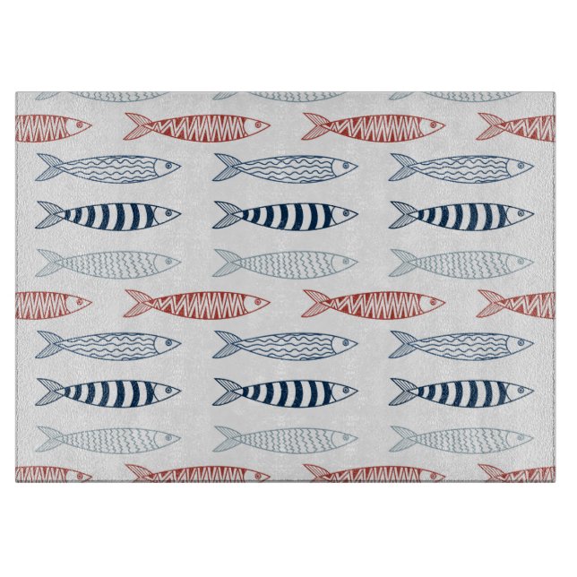Dekorativt Medelhavsfiske (sardiner) Mönster (Framsidan)