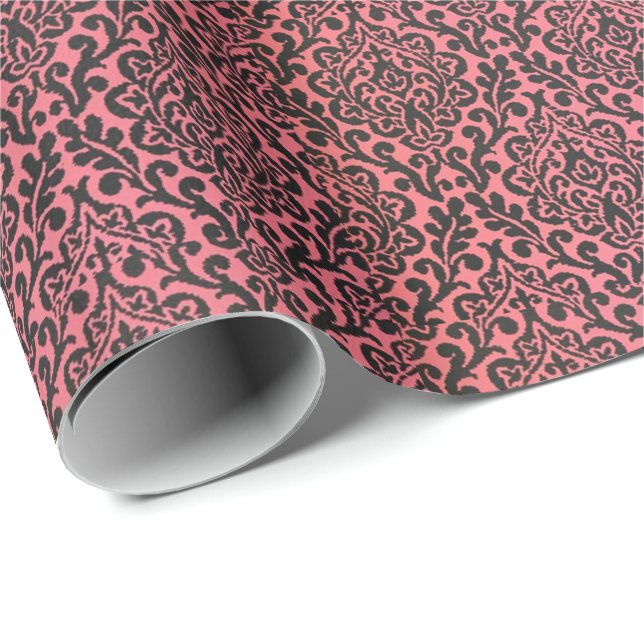 Dekorativt mönster i rosor presentpapper (Rullad Hörn)