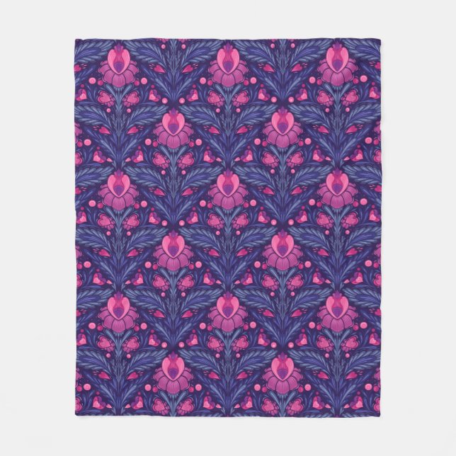 Dekorativt mönster med hjärtan fleecefilt (Framsidan)