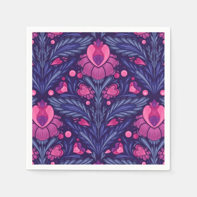 Dekorativt mönster med hjärtan pappersservett (Framsidan)