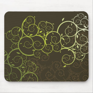 Dekorativt mönster Mousepad för spiralgröntVines Musmatta