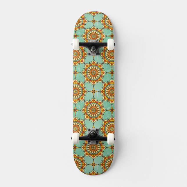 Dekorativt mönster old school skateboard bräda 21,6 cm (Framsida)