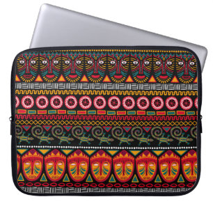 Dekorativt mönster på en svart bakgrund i Afrika Laptop Fodral