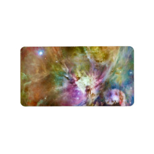Dekorativt Orion Nebula Galaxy Space Photo Adressetikett