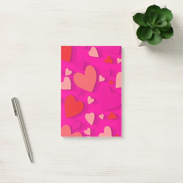 Dekorativt pappershjärta 2 post-it block (Kontor)