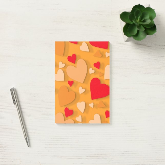Dekorativt pappert hjärta 7 post-it block (Kontor)
