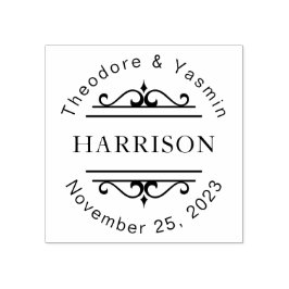 Dekorativt pars Namn-bröllopsfavoriter har anpassa Stämpel