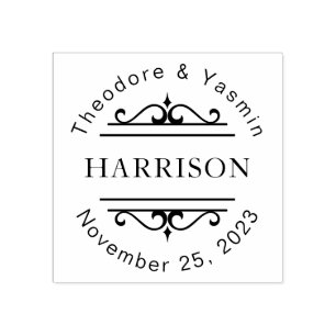 Dekorativt pars Namn-bröllopsfavoriter har anpassa Stämpel