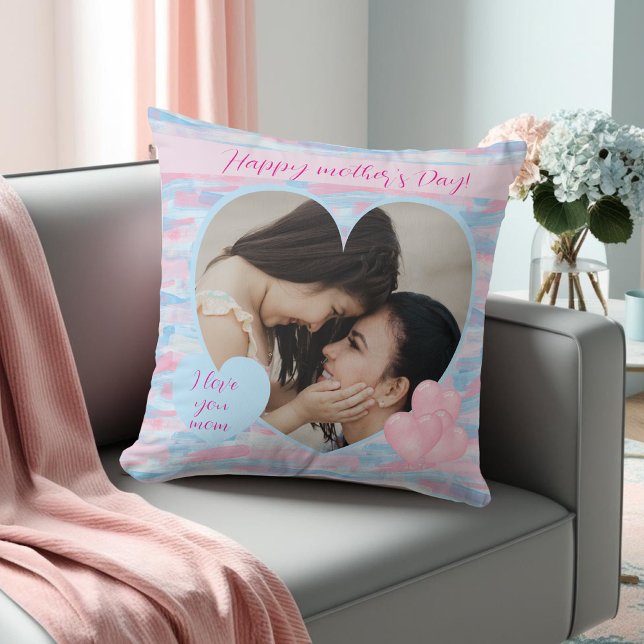 Dekorativt pastel Mor Dag-foto Kudde (Decorative pastel Mother’s Day photo Throw Pillow)