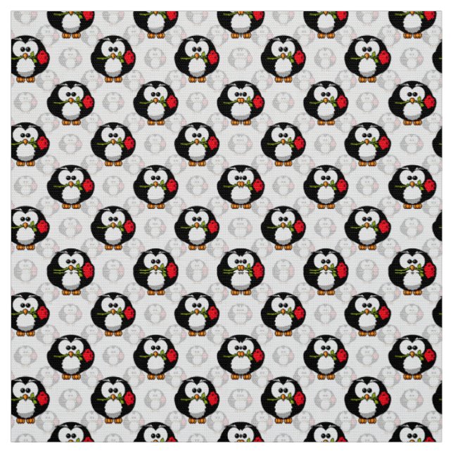 Dekorativt Penguin Mönster Design Tyg (Provkarta)