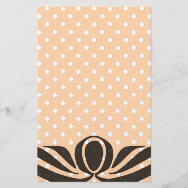 Dekorativt persiko Polka dots Brevpapper (Framsida)