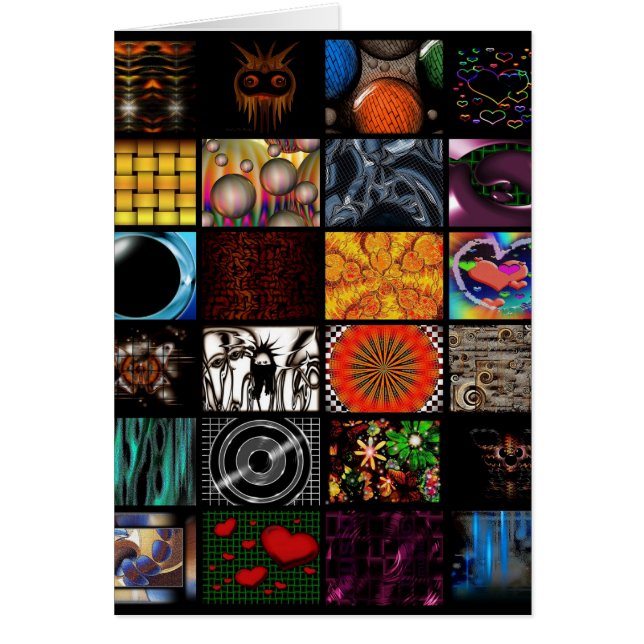 Dekorativt popkonstmönster hälsningskort (Framsidan)