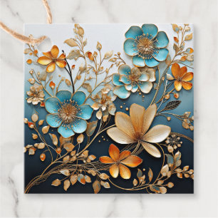 Dekorativt porcelain-look Flower Mönster Gåvor Etiketter