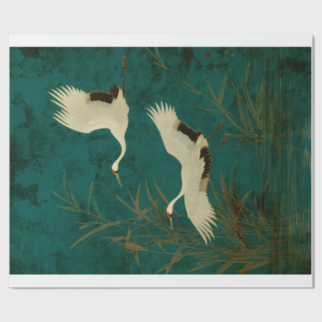 Dekorativt presentpapper silkespapper japansk tran (Platt)